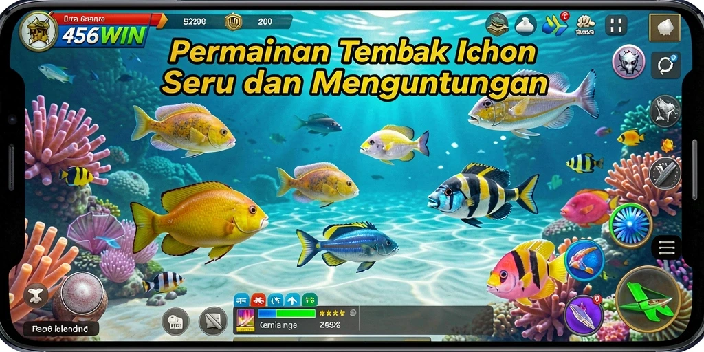 Tampilan gameplay Tembak Ikan yang seru dan menarik.