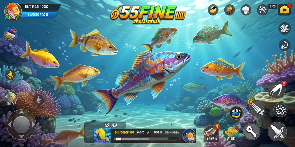 Tampilan gameplay Tembak Ikan yang mendebarkan di 55FIVE.