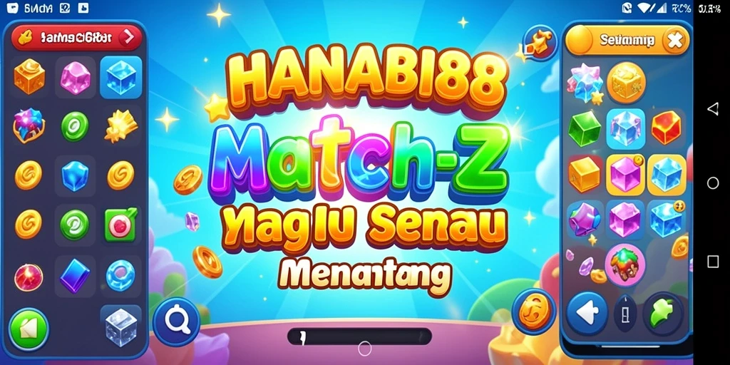 Tampilan screenshot HANABI88 menampilkan gameplay seru Match-3.