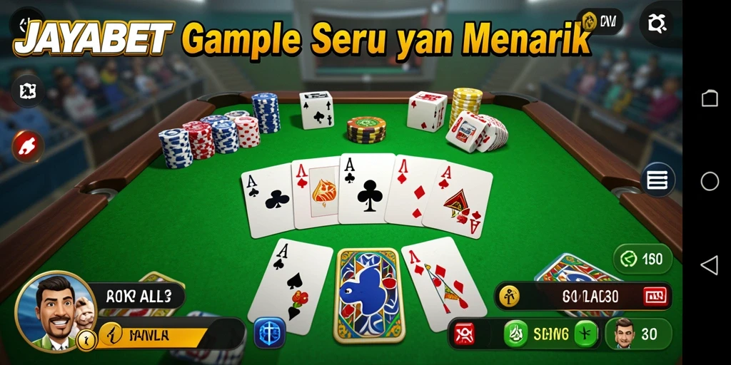 Tampilan menarik dalam gameplay Gaple JAYABET.