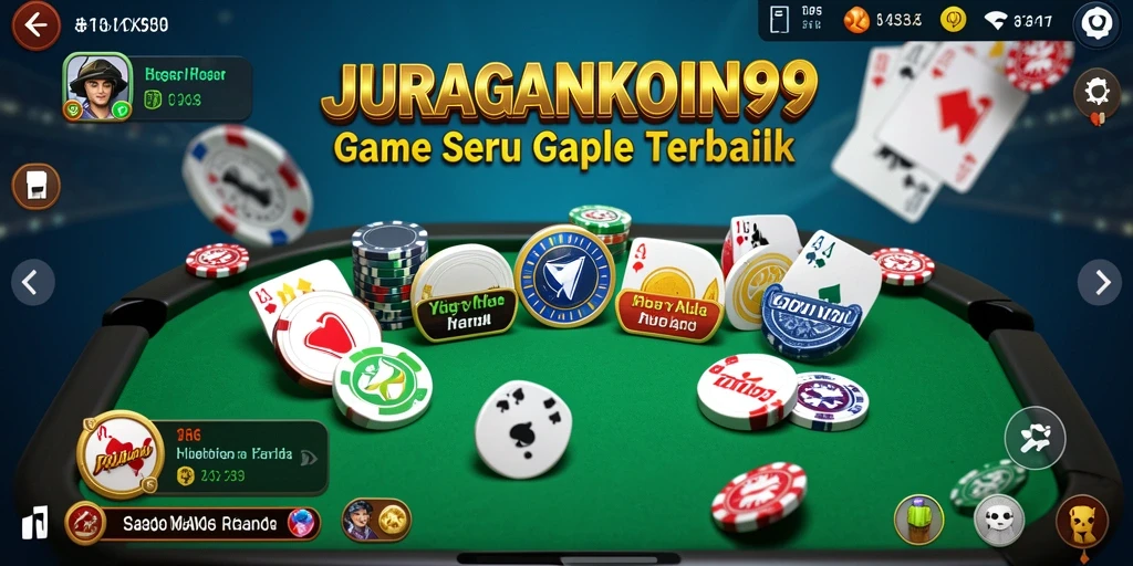 Tampilan gameplay seru dari JURAGANKOIN99 saat bermain Gaple.