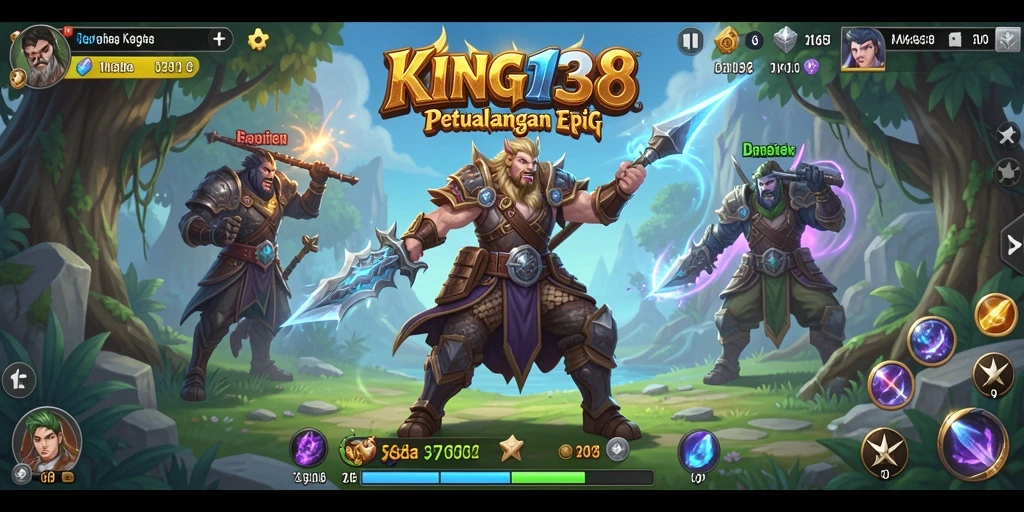 Tangkapan layar KING138 menampilkan petualangan seru dan pertarungan menegangkan.