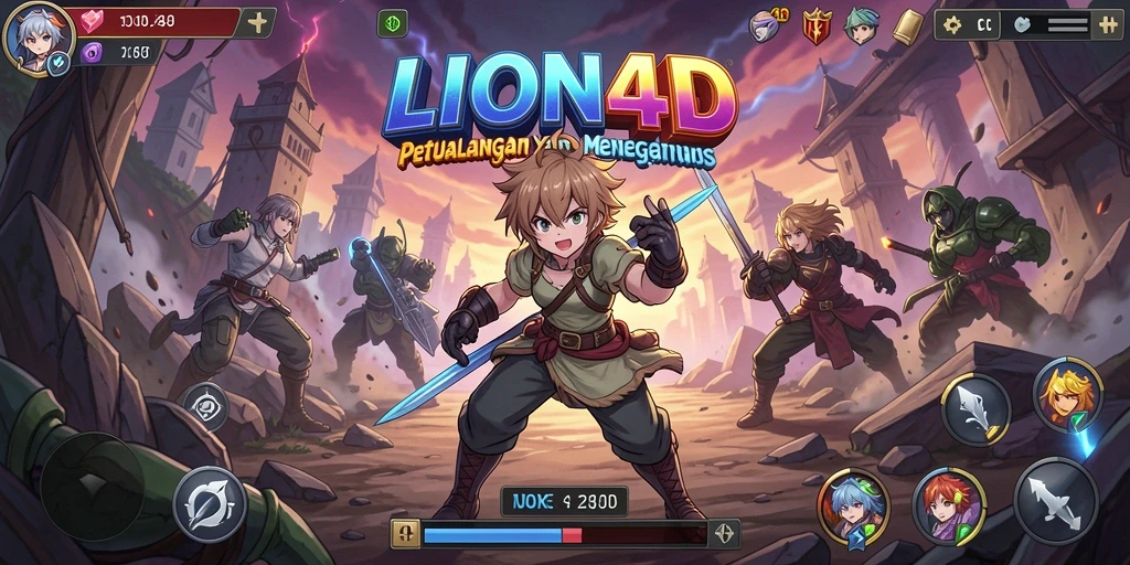 Screenshot LION4D menampilkan karakter Anime dalam aksi seru.