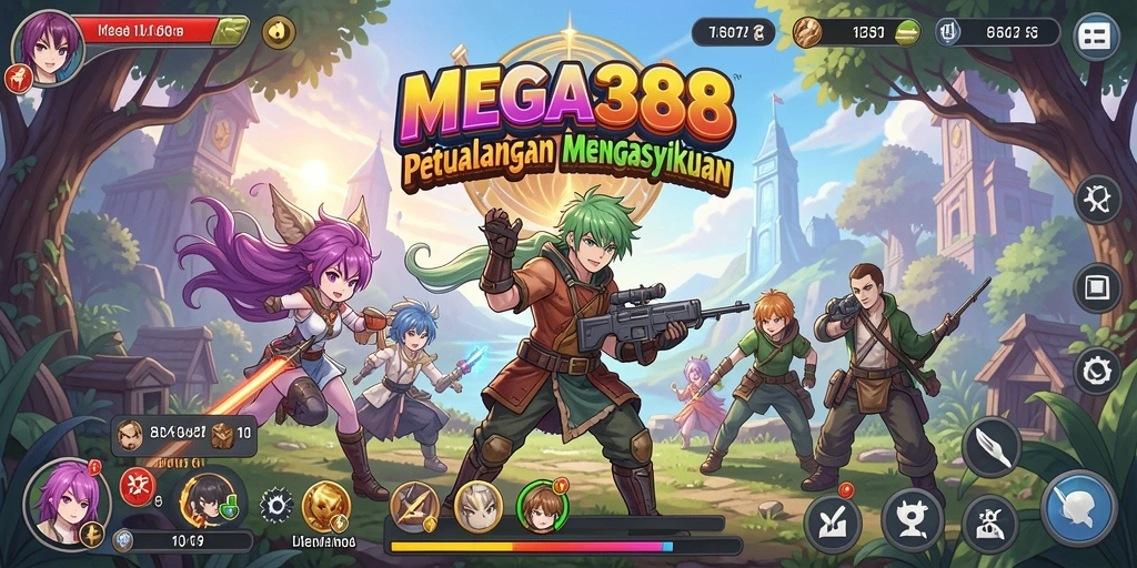 Screenshot gameplay MEGA388 yang menampilkan karakter anime dalam pertarungan seru.
