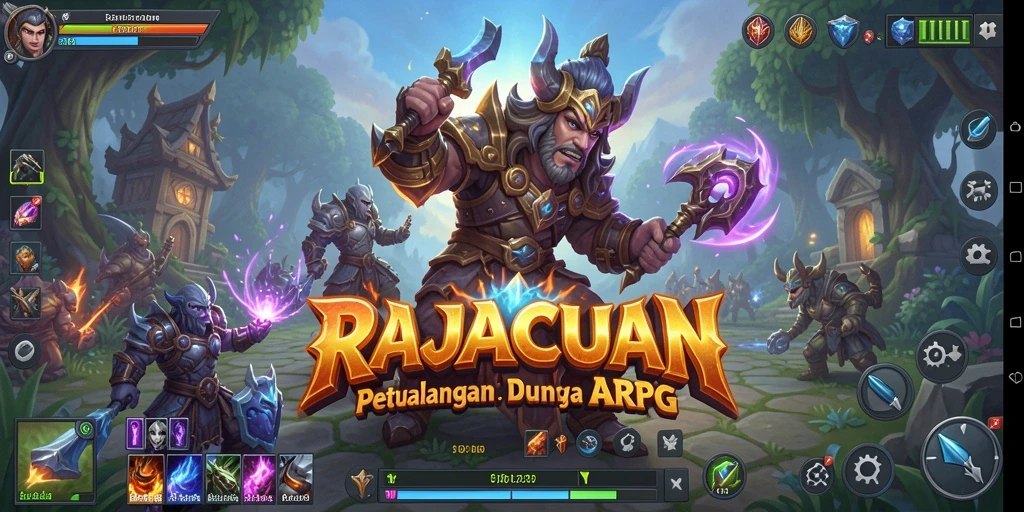 Gameplay epik dalam dunia fantastis RAJACUAN.