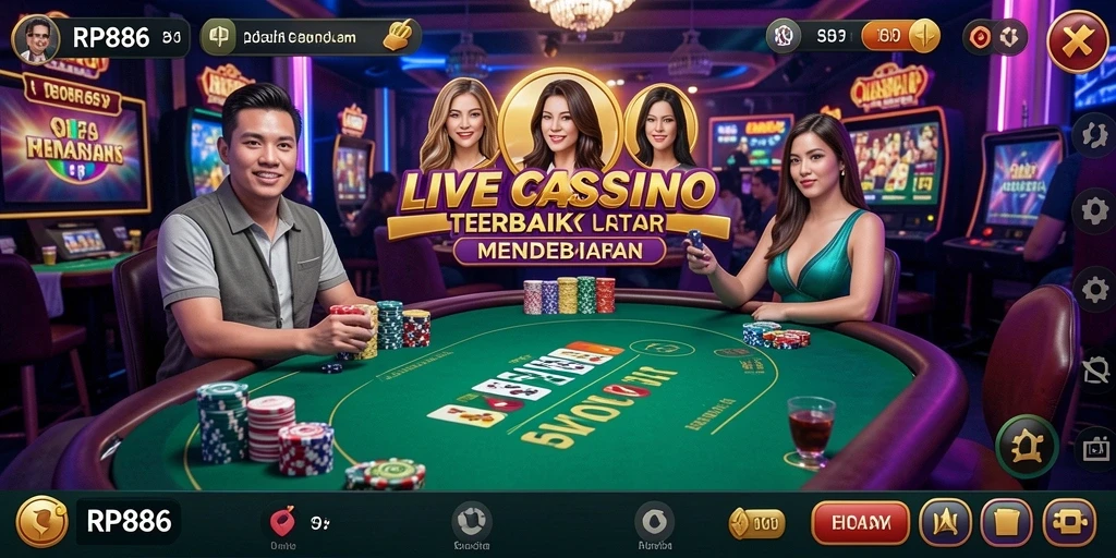 Tampilan gameplay mendebarkan di RP886 Live Casino.