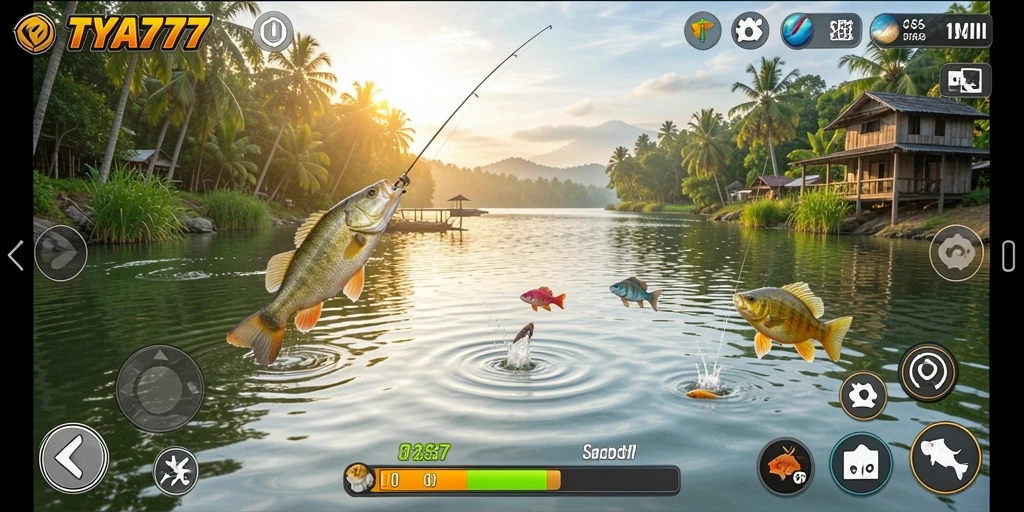 Tangkapan ikan yang berwarna-warni dalam gameplay TYA777.