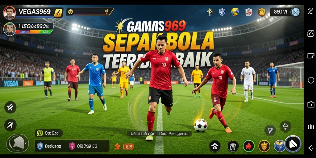 Gameplay intens dengan aksi sepak bola yang dinamis.