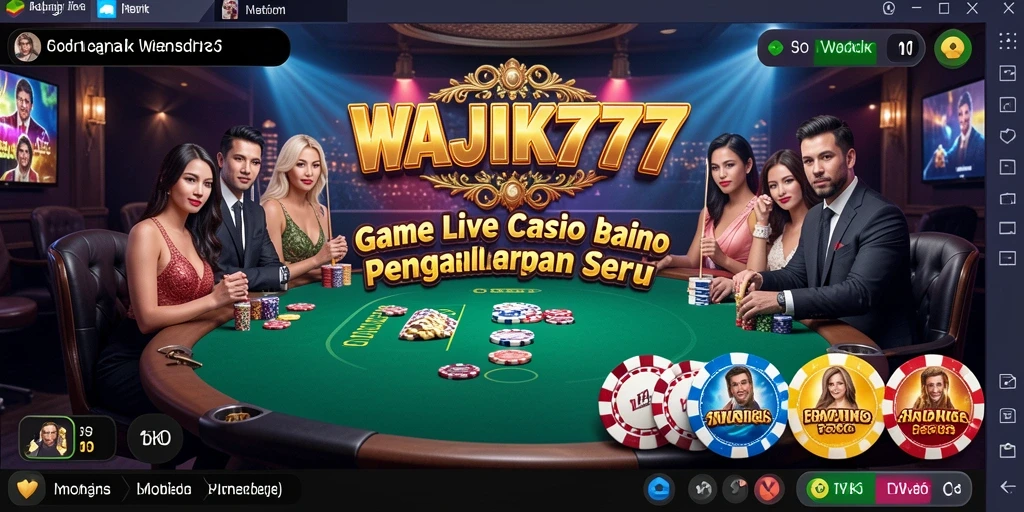 Screenshot gameplay Live Casino WAJIK777 yang menarik dan interaktif.
