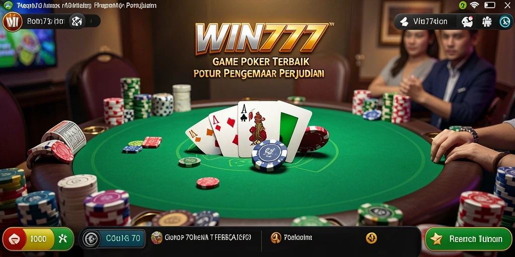 Tangkapan layar WIN777 menampilkan gameplay poker yang mendebarkan.